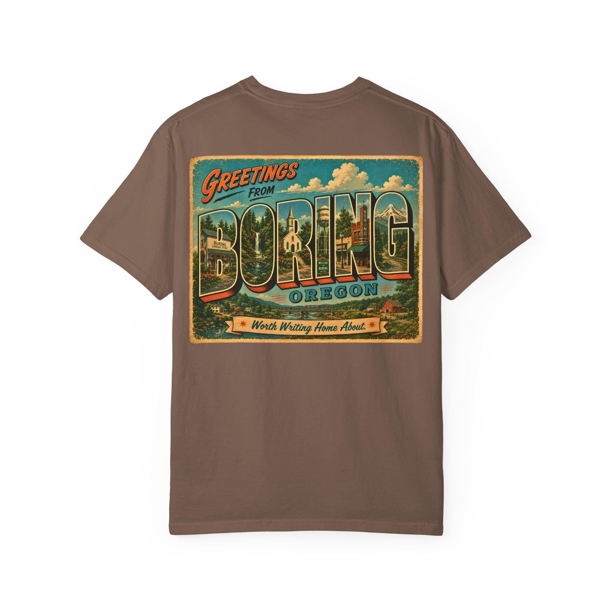 Greetings From Boring Oregon T-shirt | Retro Postcard Graphic