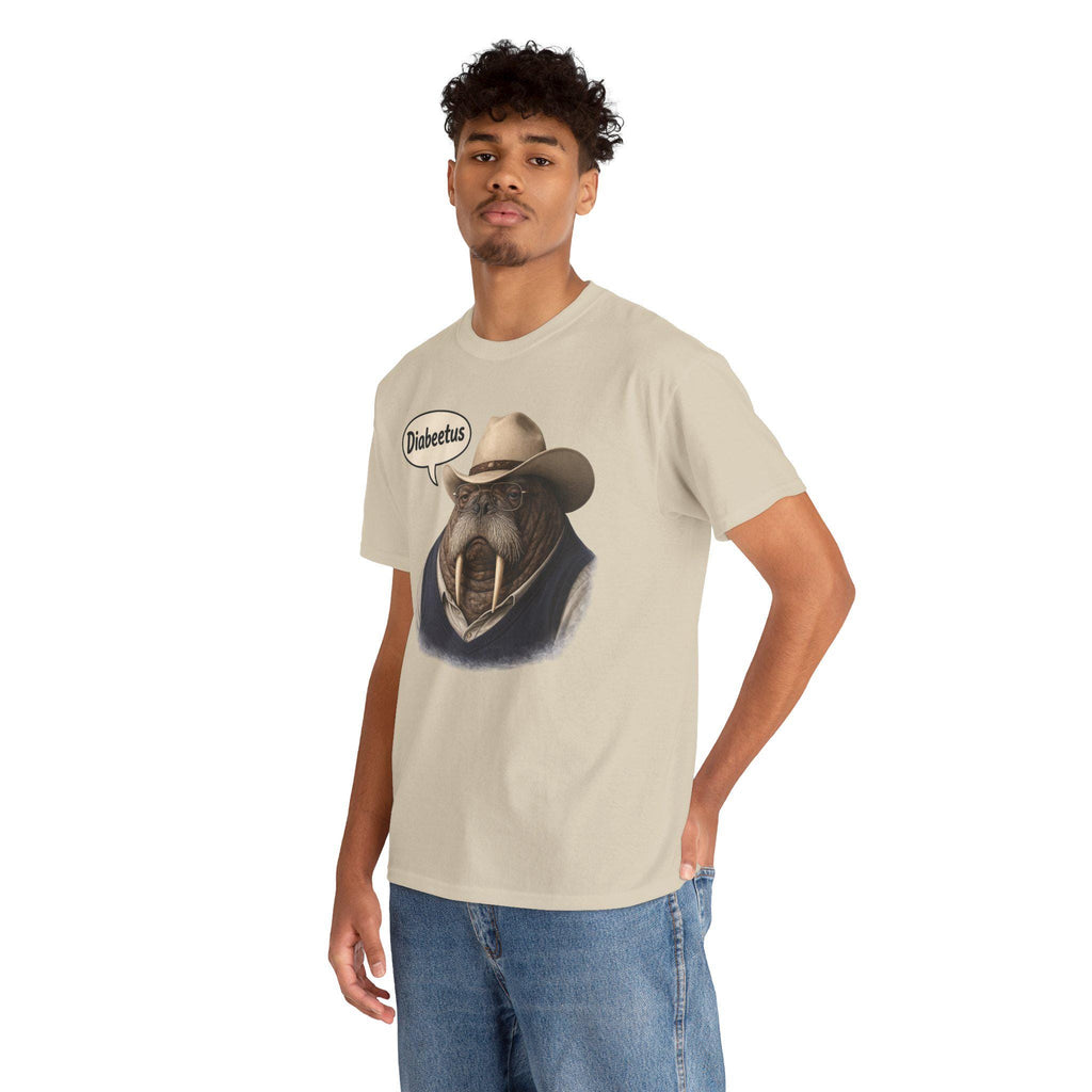 Funny Walrus Cowboy Shirt, Diabetes Humor Western Graphic Tee