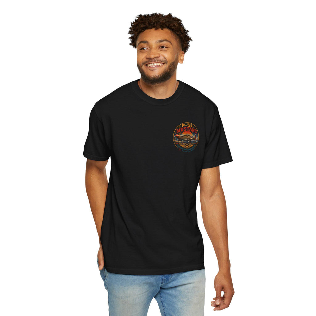 P-51 Mustang Vintage Warplane T-shirt | WWII Fighter Aircraft Graphic
