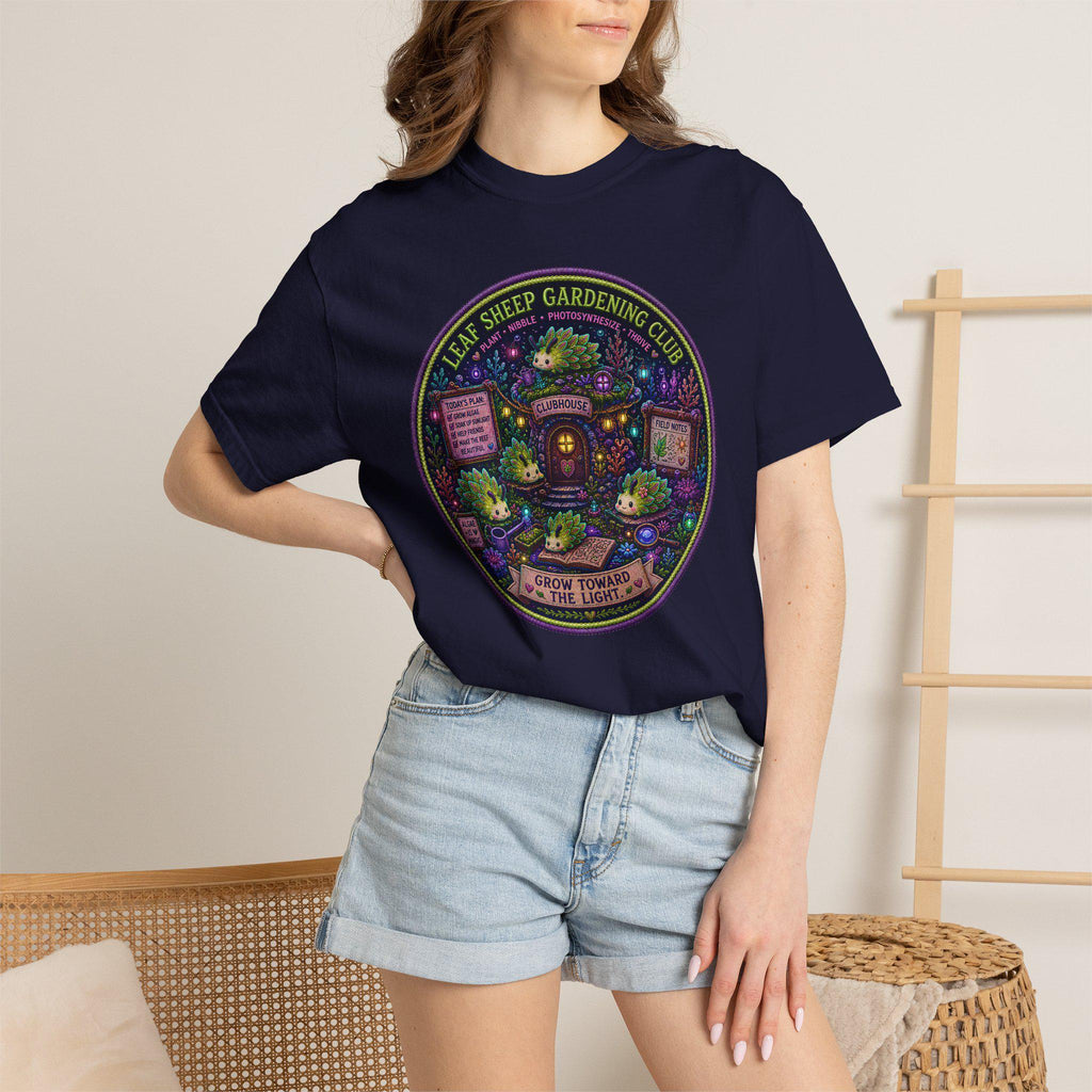 Leaf Sheep Gardening Club T-Shirt | Whimsical Sea Slug Nature Tee, Botanical Graphic Shirt