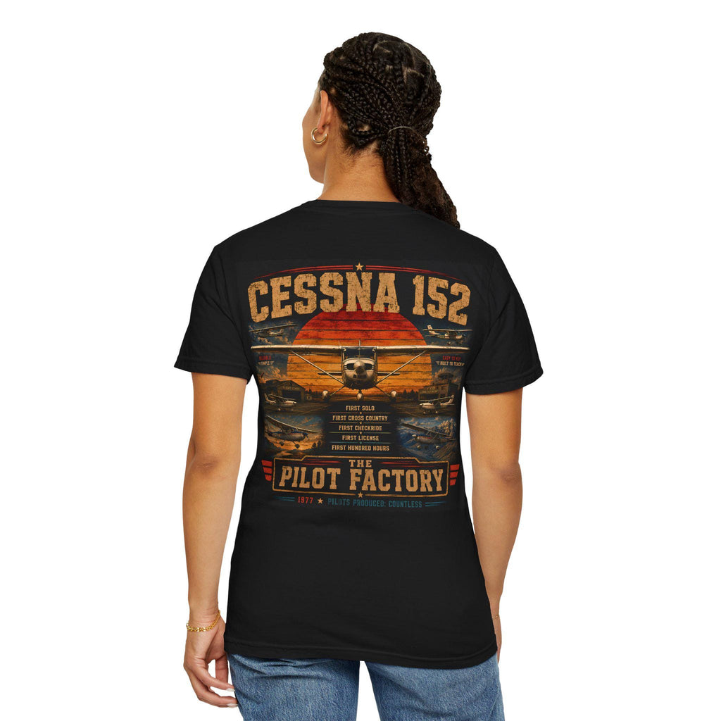 Cessna 152 The Pilot Factory Aviation T-Shirt | Vintage Flight School Trainer Pilot Gift