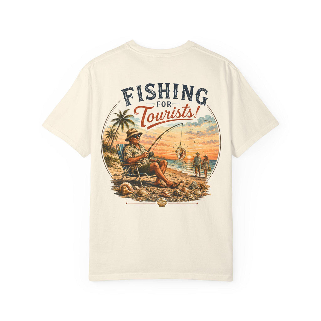 Fishing for Tourists shirt | Vintage Beach Fishing Sunset T-shirt