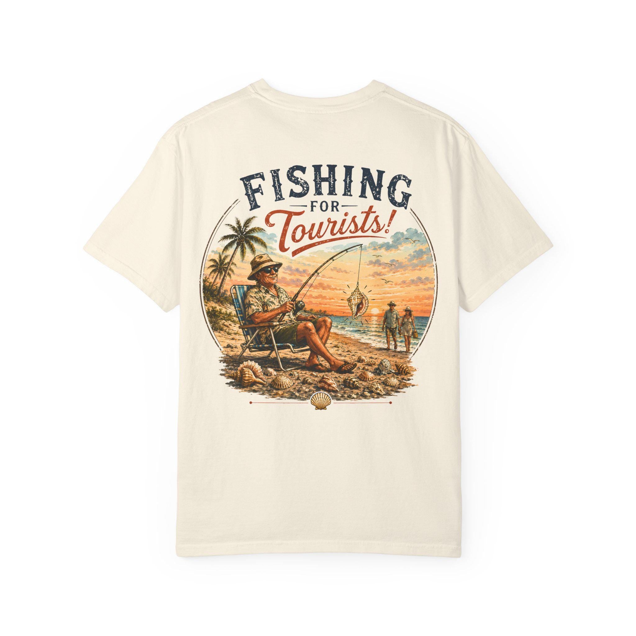Fishing for Tourists shirt | Vintage Beach Fishing Sunset T-shirt