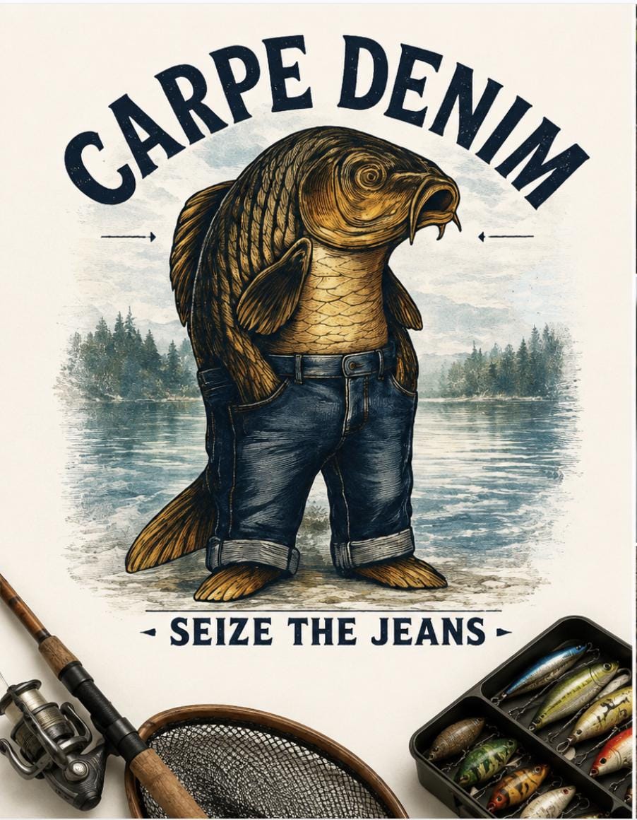 Carpe Denim Fish Graphic Tee