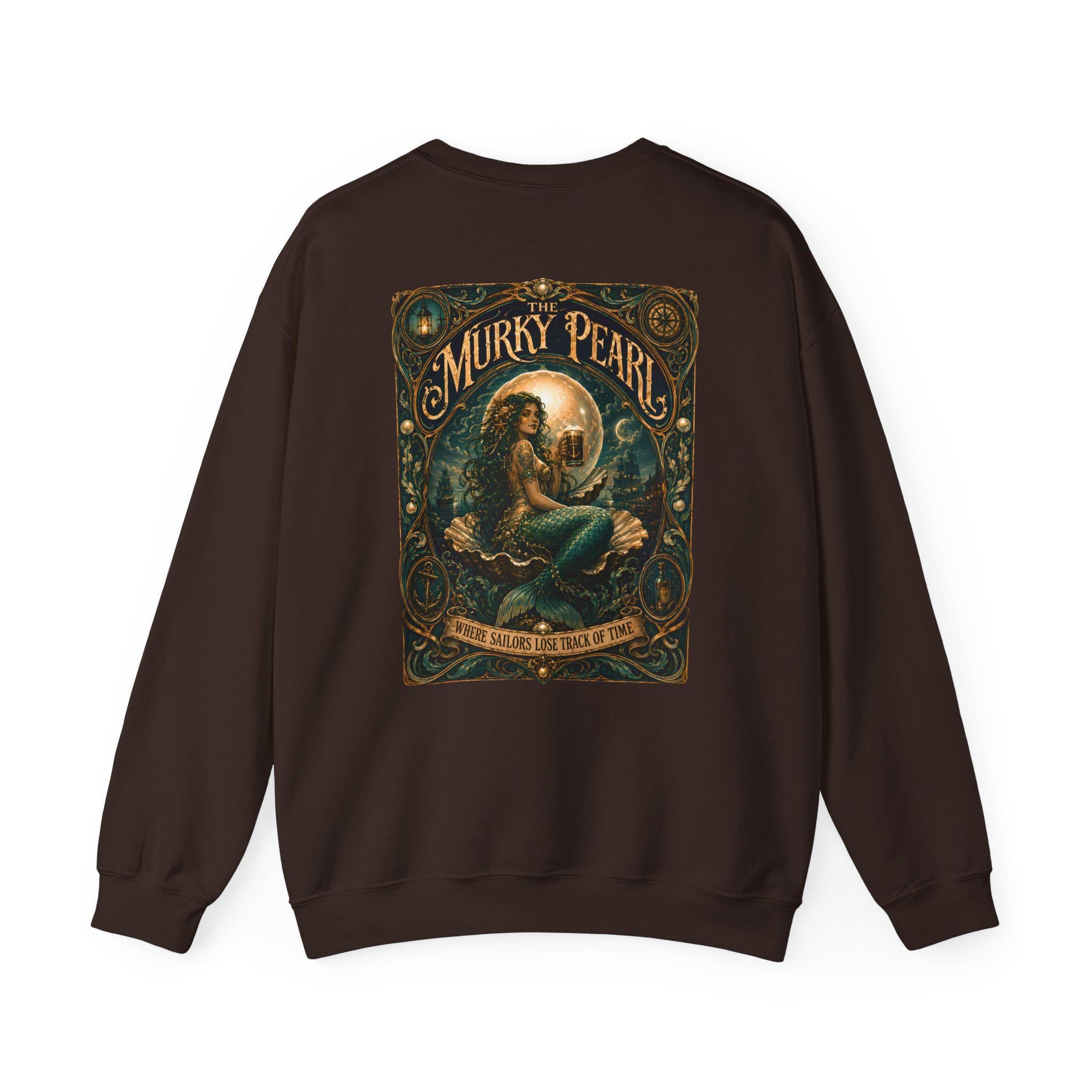 Mermaid Vintage Poster Crewneck Sweatshirt | Murky Pearl