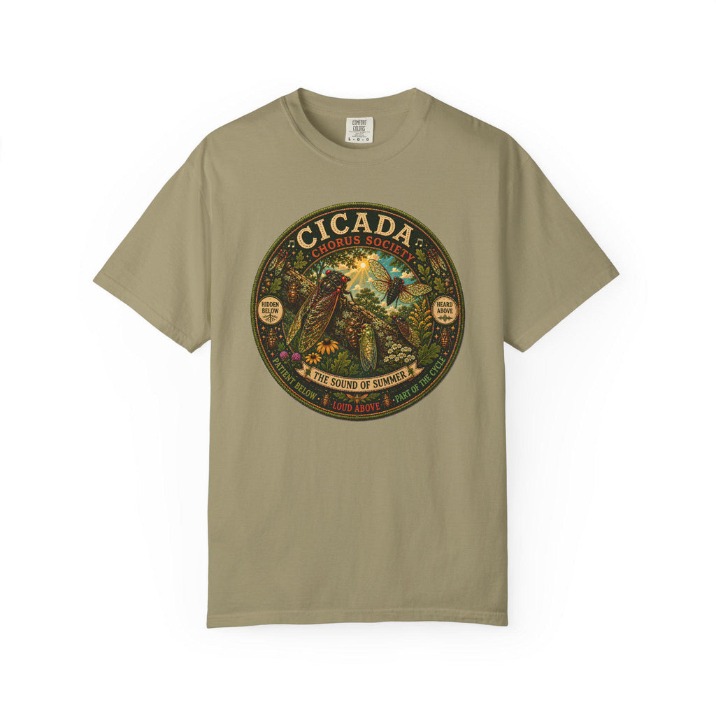 Cicada Chorus Society T-Shirt, Nature Lover Woodland Graphic Tee