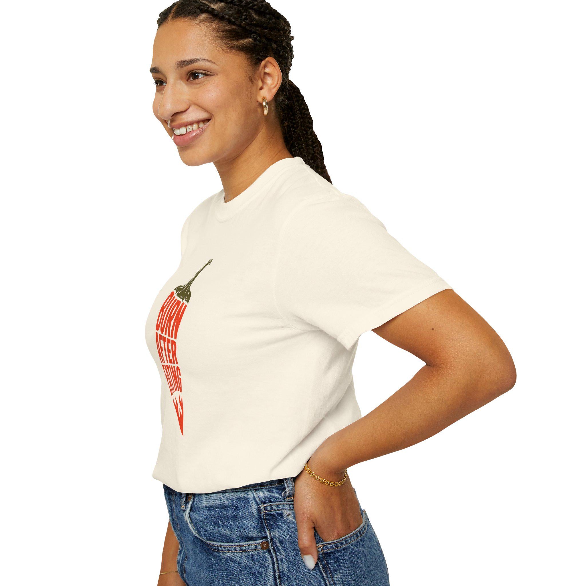 Burn After Eating chili pepper T-Shirt | Spicy Food Graphic