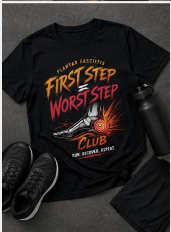 Plantar Fasciitis Club Shirt, Runner Heel Pain Recovery Tee, Marathon Comfort Apparel