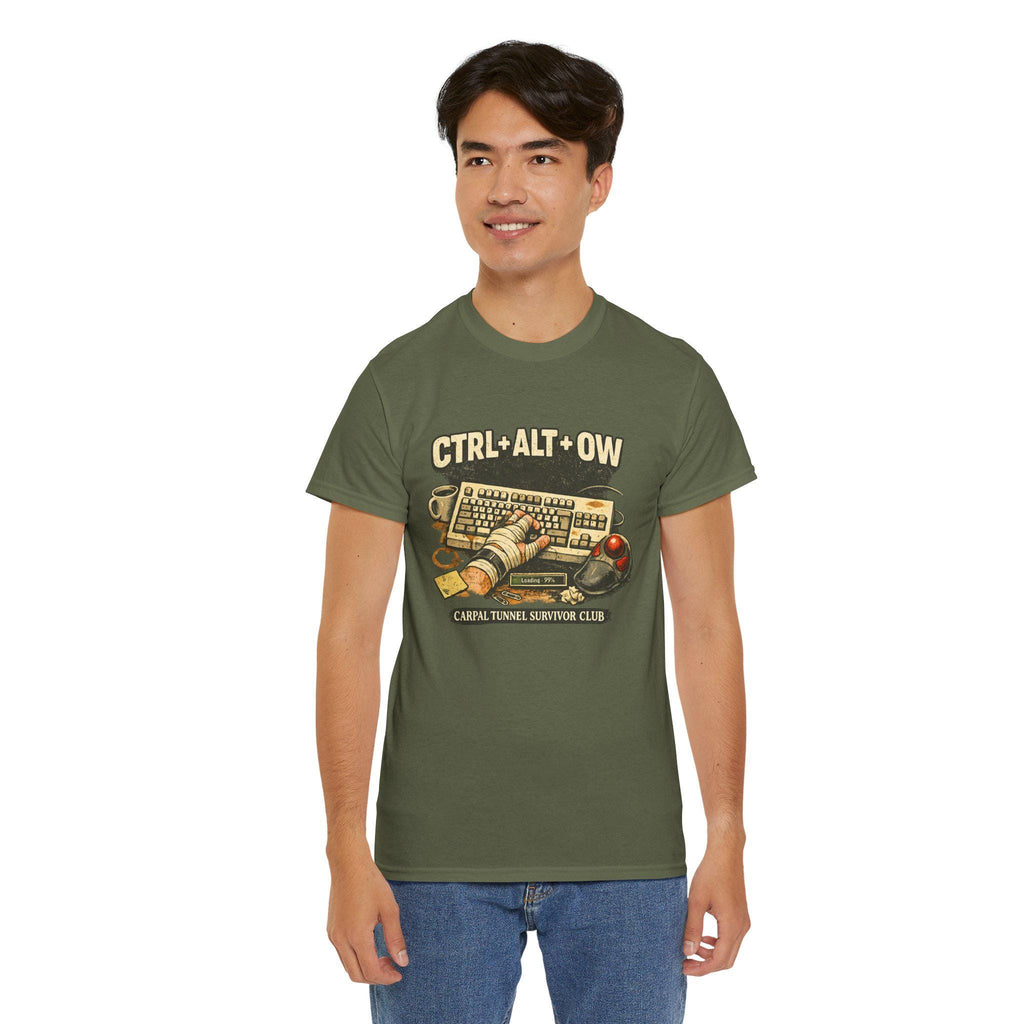 CTRL ALT OW Carpal Tunnel Survivor Club Tee, Funny Office Gamer Gift