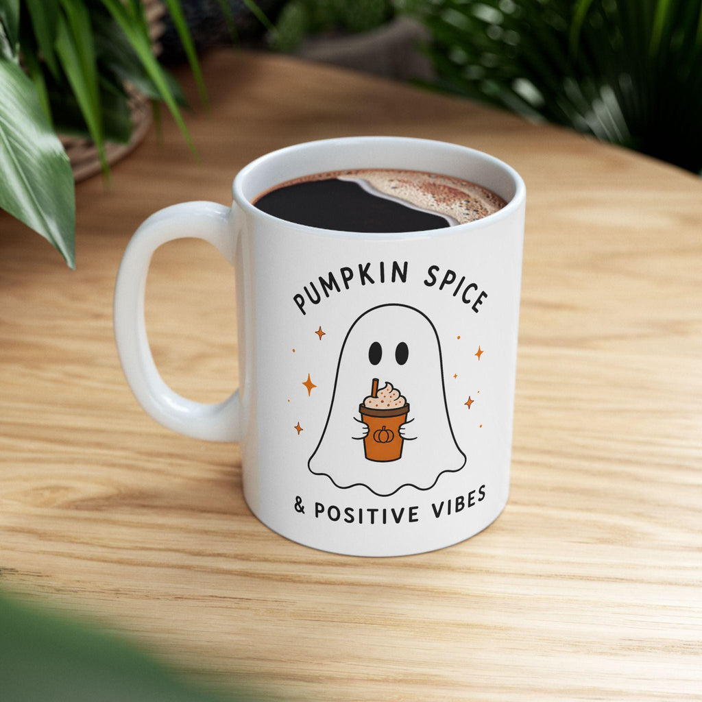 Ghost Pumpkin Spice Mug | Cozy Fall Ceramic Coffee Cup