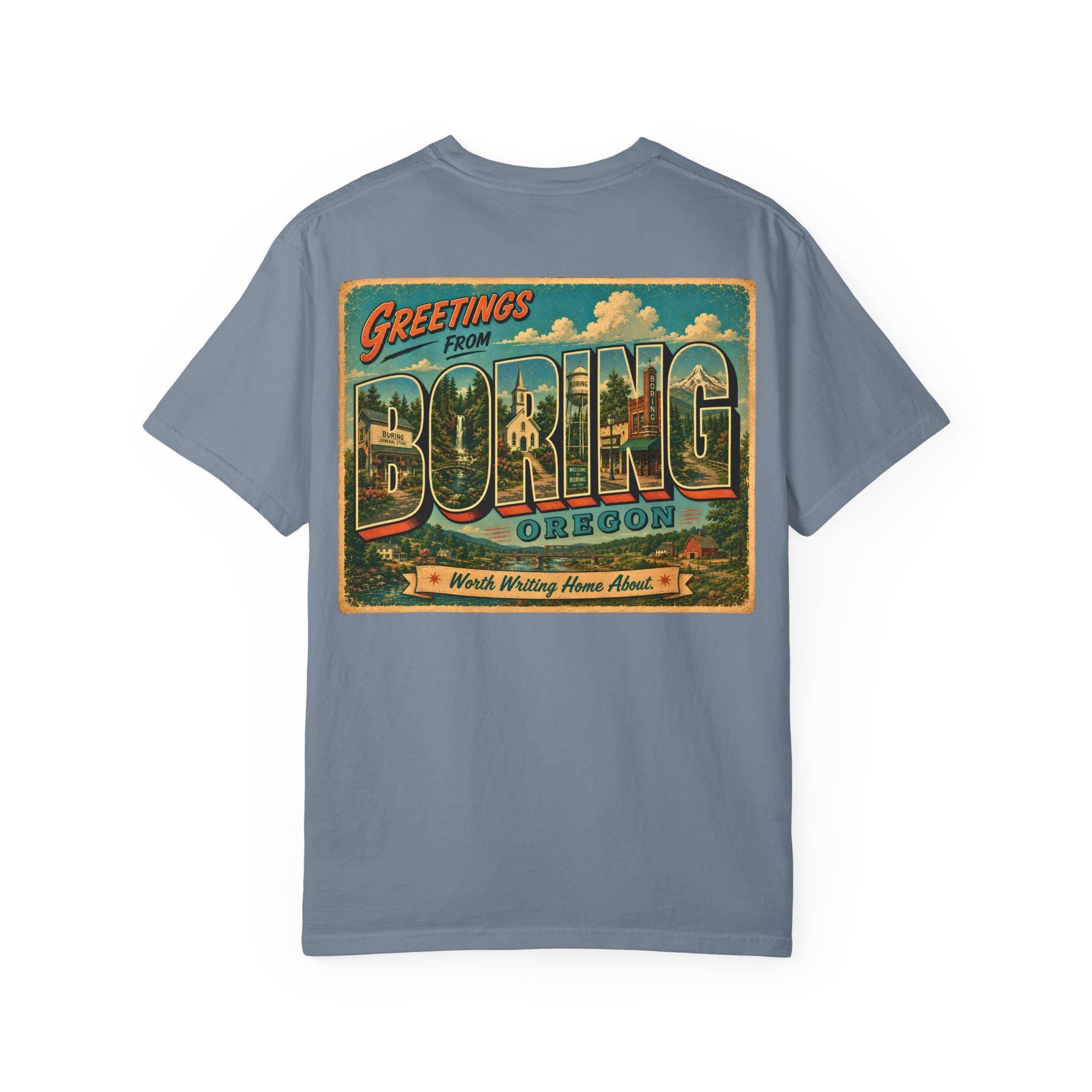 Greetings From Boring Oregon T-shirt | Retro Postcard Graphic