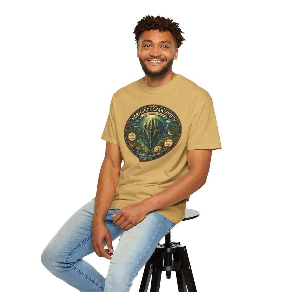 Horseshoe Crab Society Shirt, Living Fossil Marine Biology Tee, Coastal Ocean Wildlife Graphic