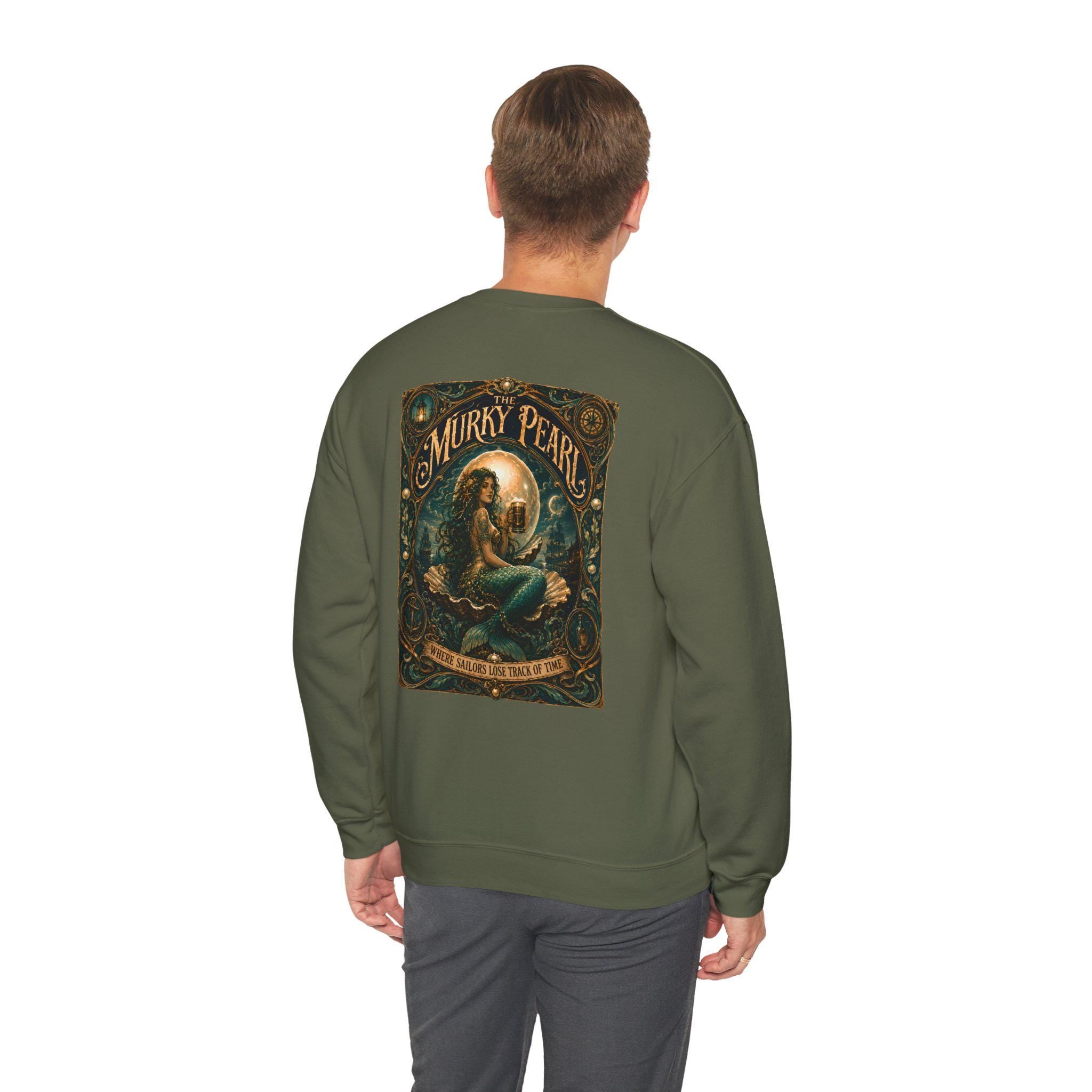 Mermaid Vintage Poster Crewneck Sweatshirt | Murky Pearl