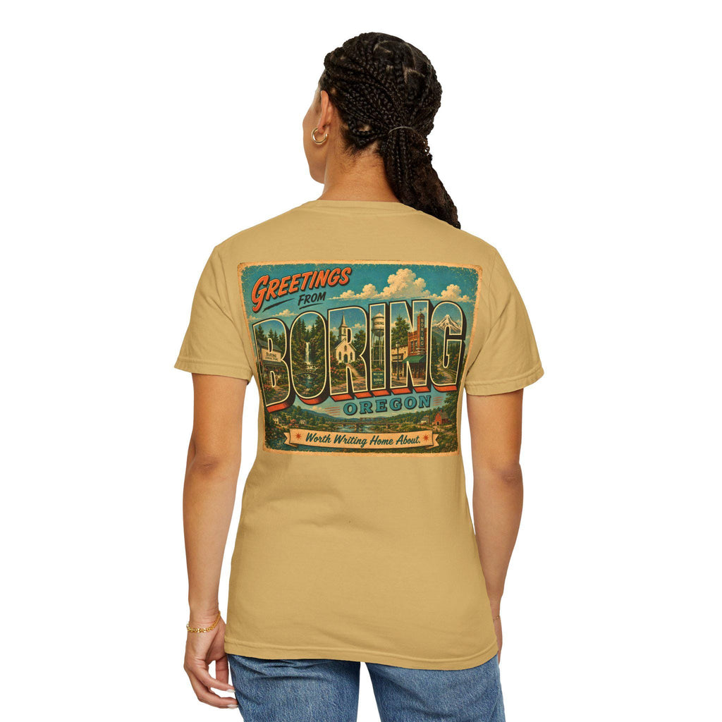 Greetings From Boring Oregon T-shirt | Retro Postcard Graphic