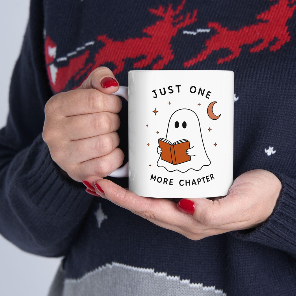 Ghost Reading Mug | Cozy Autumn Book Lover Ceramic Cup