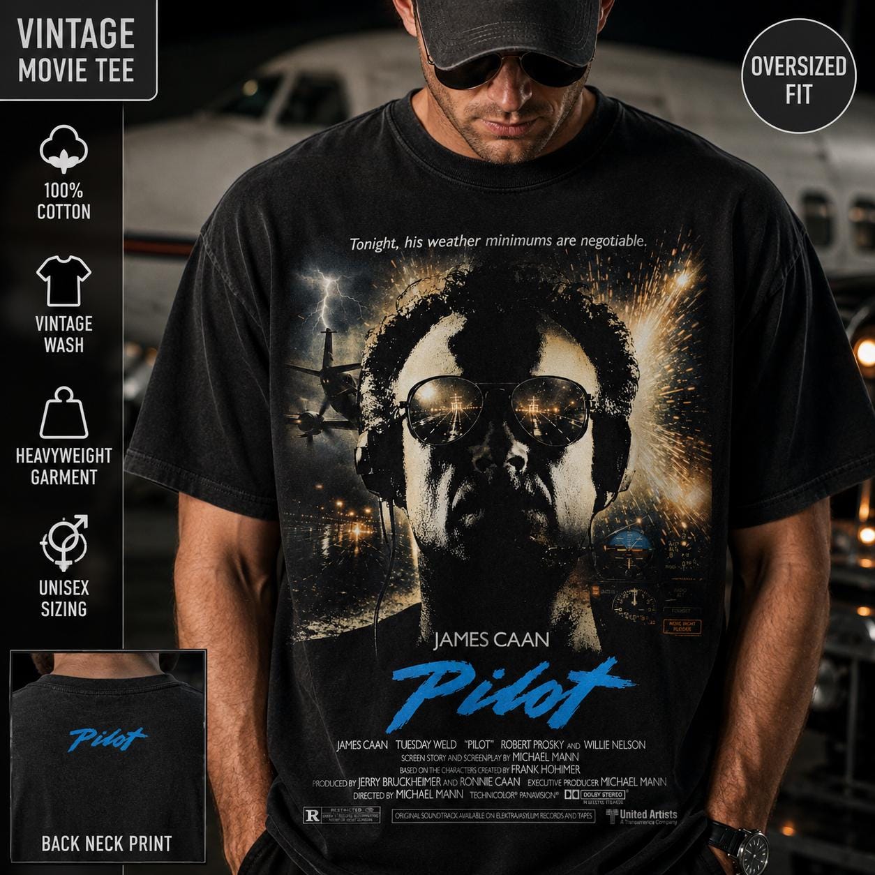 WX Minimums Negotiable - 80s Thriller Pilot Graphic Tee