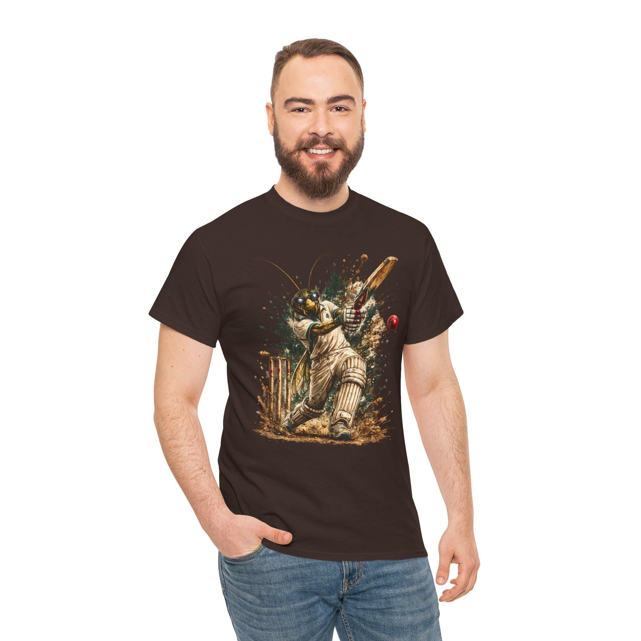 Cricket Playing Cricket Shirt | Funny Insect Athlete Tee | Badass Cricket Player Graphic | Sports Humor Shirt | Unique Gift Idea