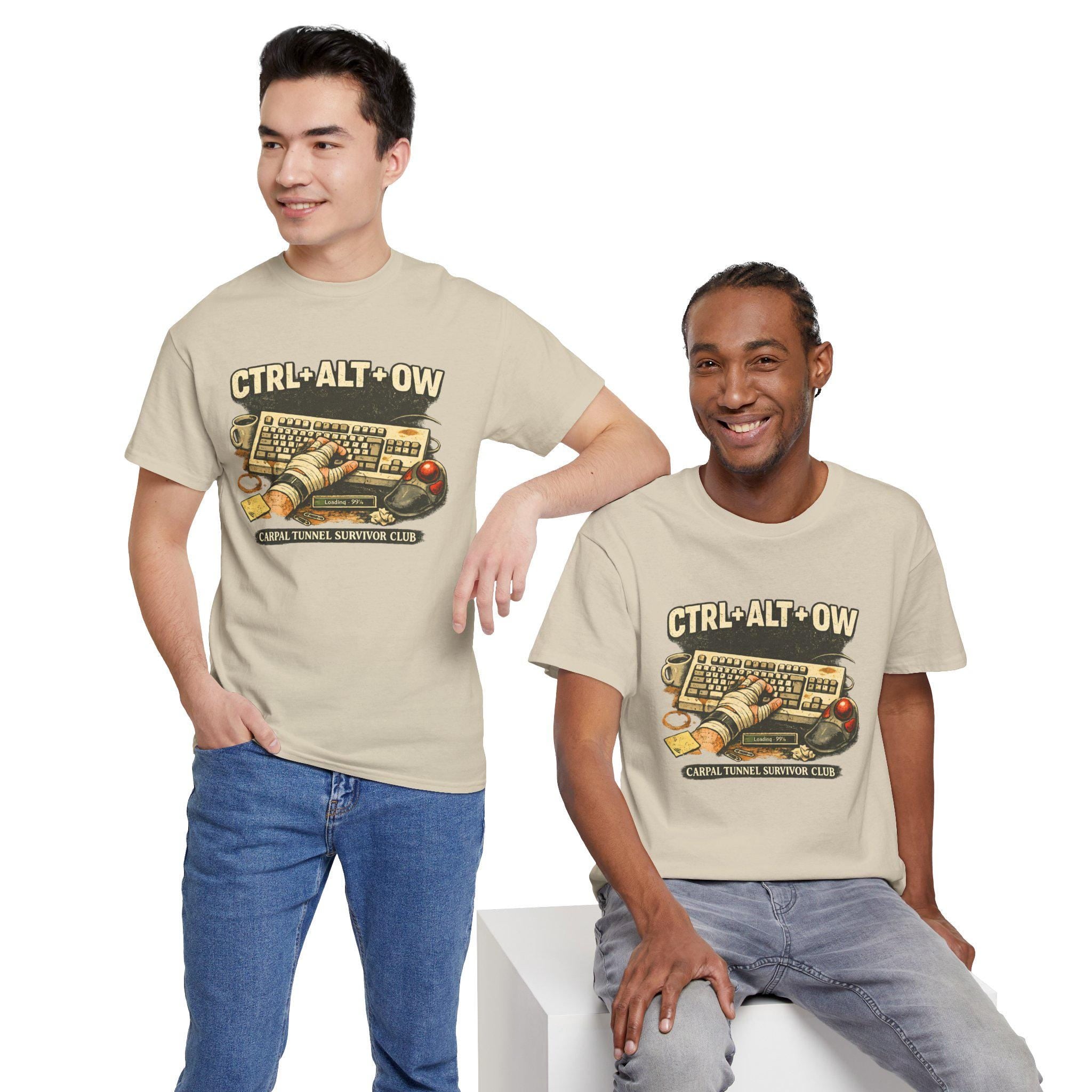 CTRL ALT OW Carpal Tunnel Survivor Club Tee, Funny Office Gamer Gift