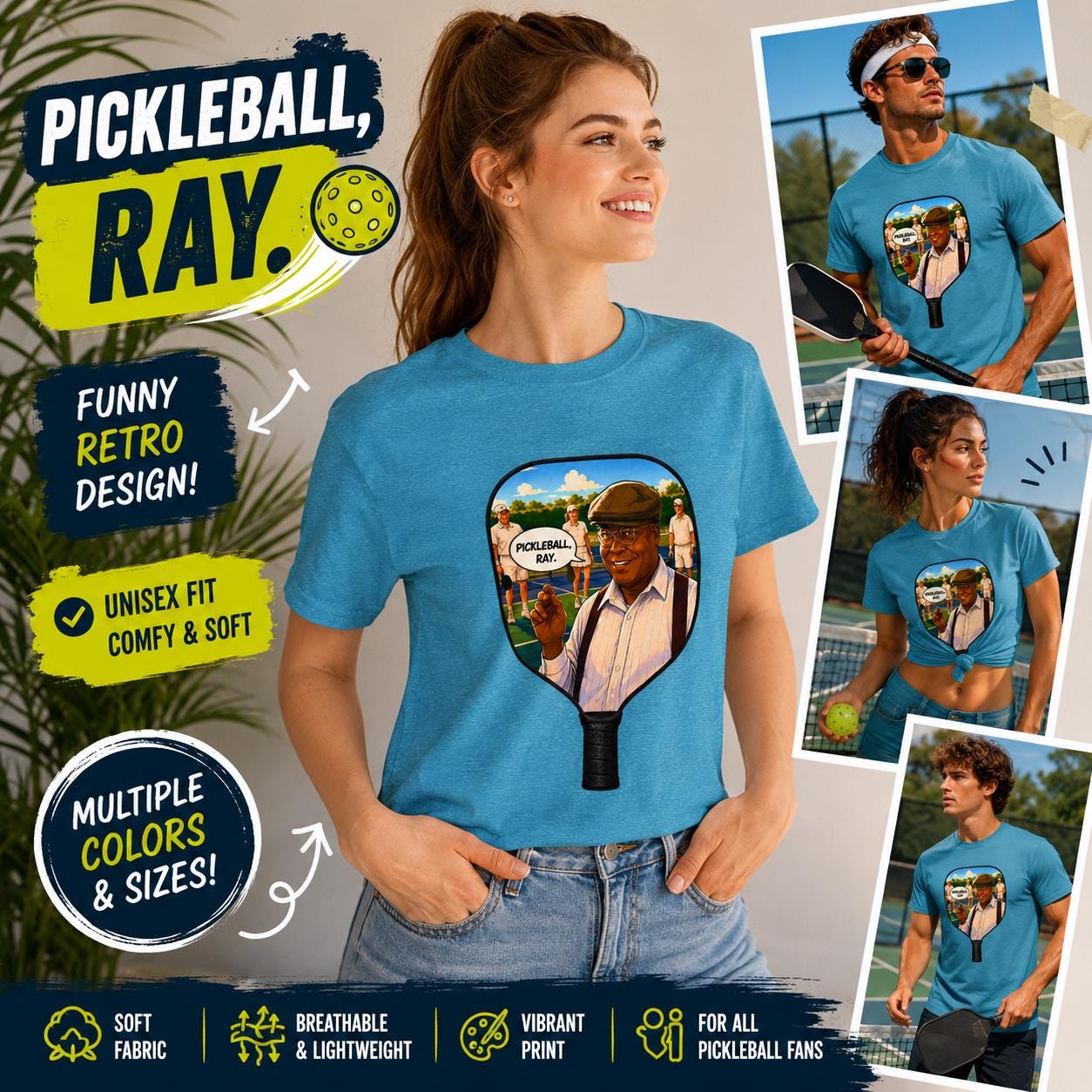 Pickleball, Ray Retro Parody Shirt