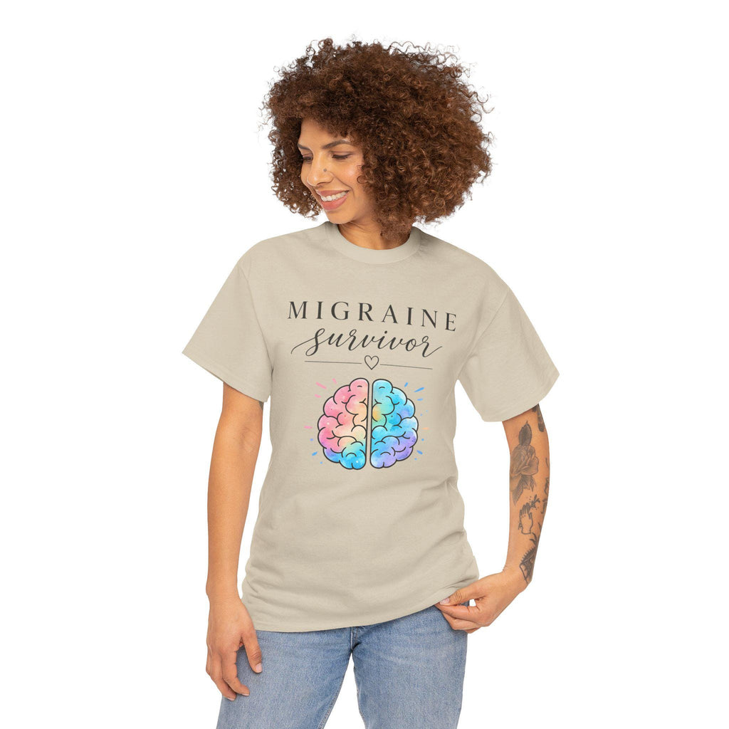 Migraine Survivor Shirt | Colorful Brain Graphic Tee, Mental Health Awareness