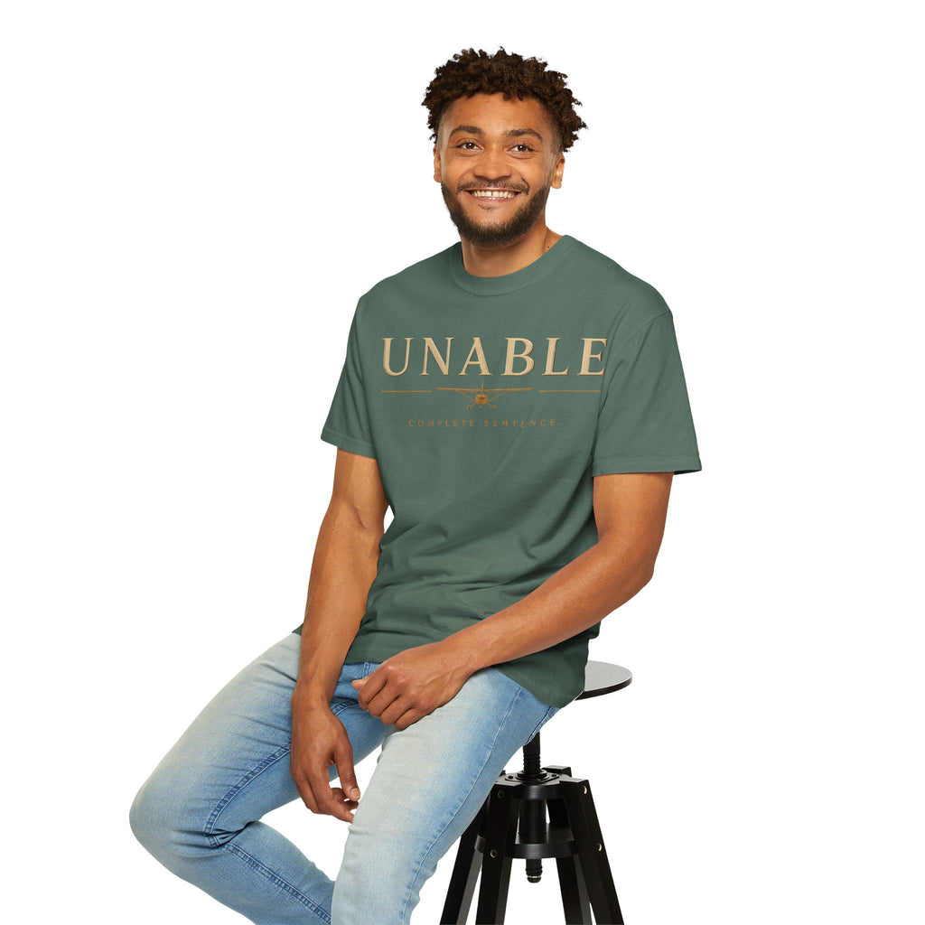 UNABLE Complete Sentence Pilot Shirt | Aviation Humor Tee, Gift for Pilots