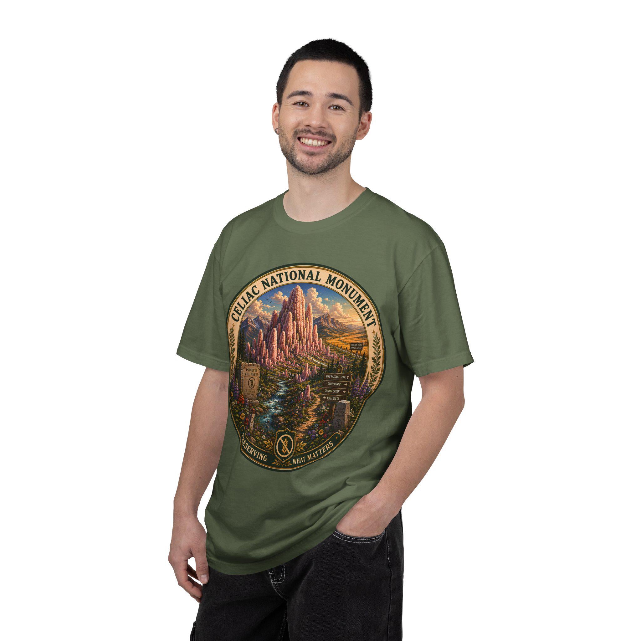 Celiac National Monument Graphic Tee, Gluten-Free Nature Apparel, National Park Style Shirt