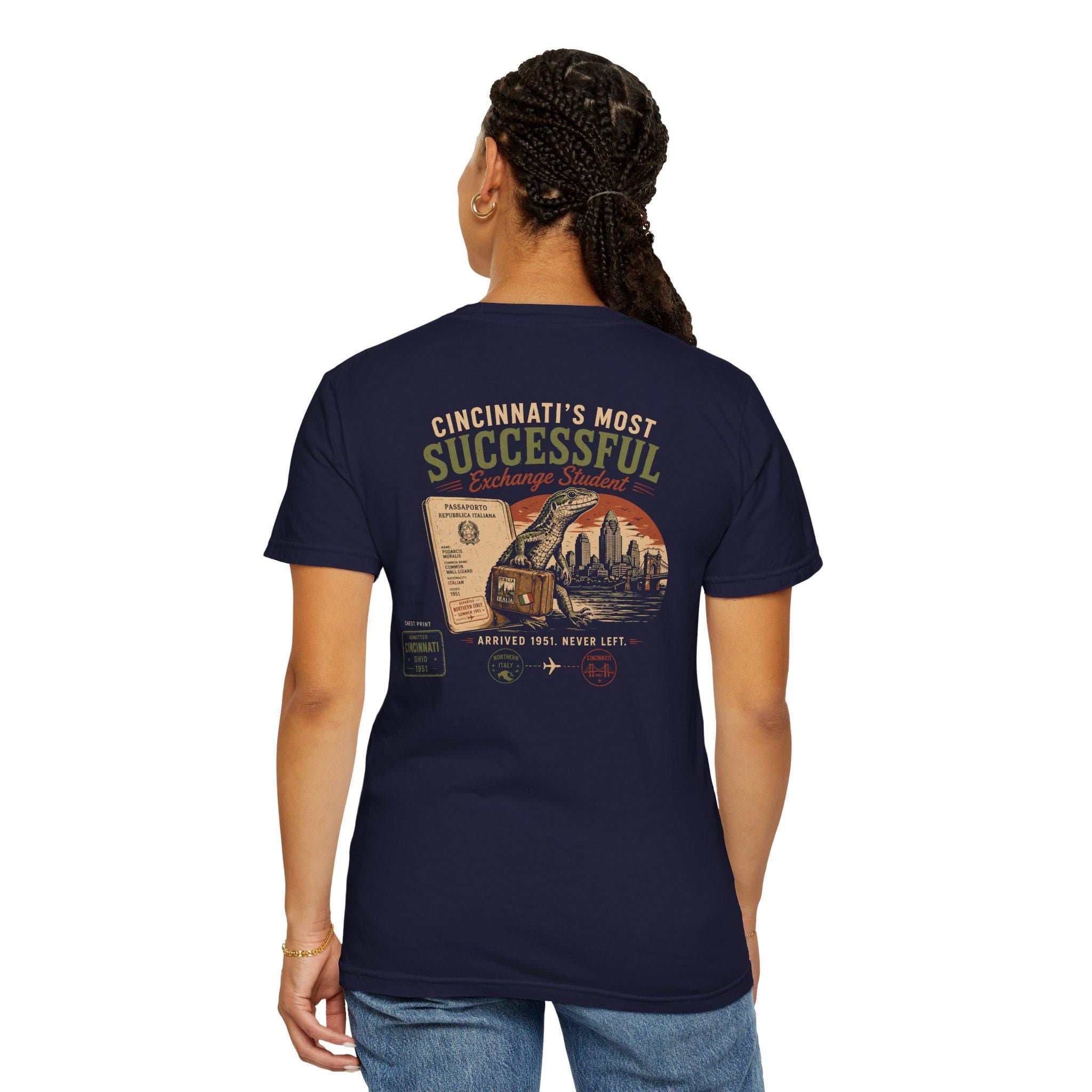 Cincinnati Exchange Student Common Wall Lizard Tee, Vintage Ohio Wildlife Shirt