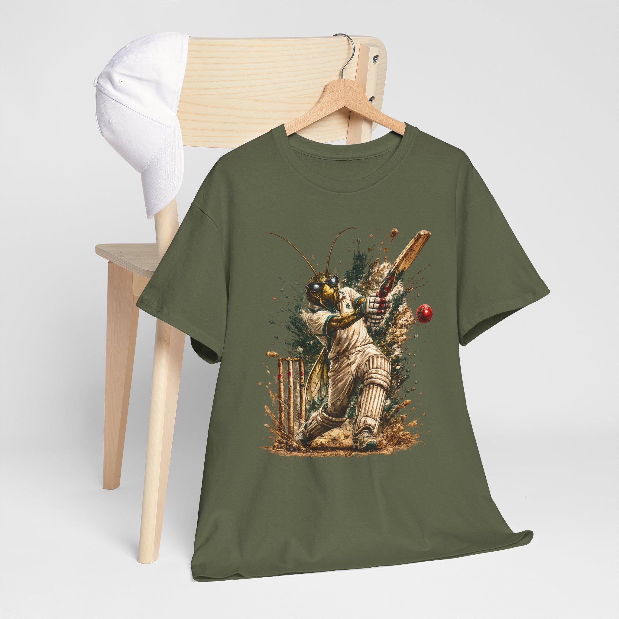 Cricket Playing Cricket Shirt | Funny Insect Athlete Tee | Badass Cricket Player Graphic | Sports Humor Shirt | Unique Gift Idea